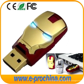 Personalizar logotipo Ironman USB Flash Drive para presente promocional (ED197)